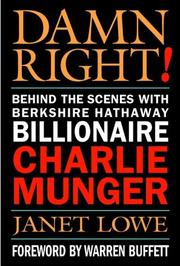 Cover of Damn Right!: Behind the Scenes with Berkshire Hathaway Billionaire Charlie Munger