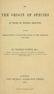 Cover of On the Origin of Species